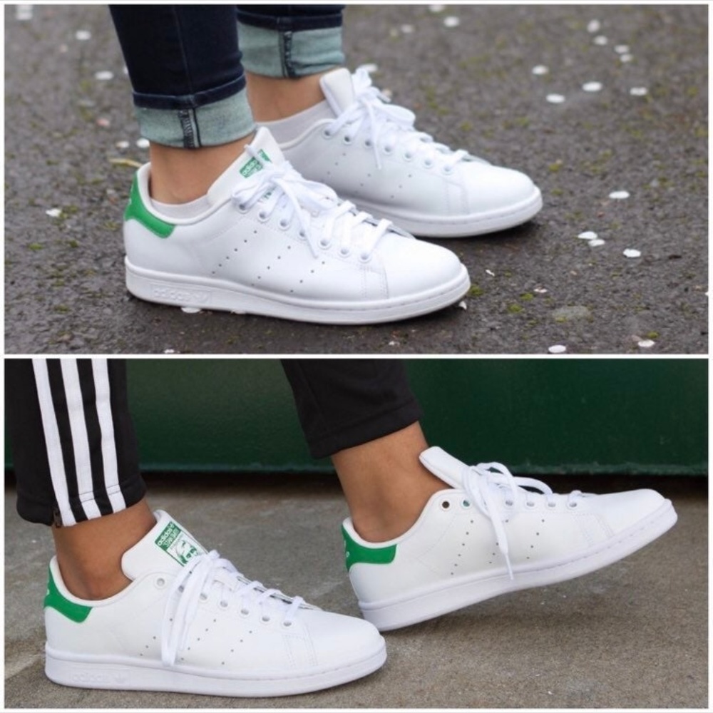 Adidas Kids Stan Smith White/Green Sneakers Size 3